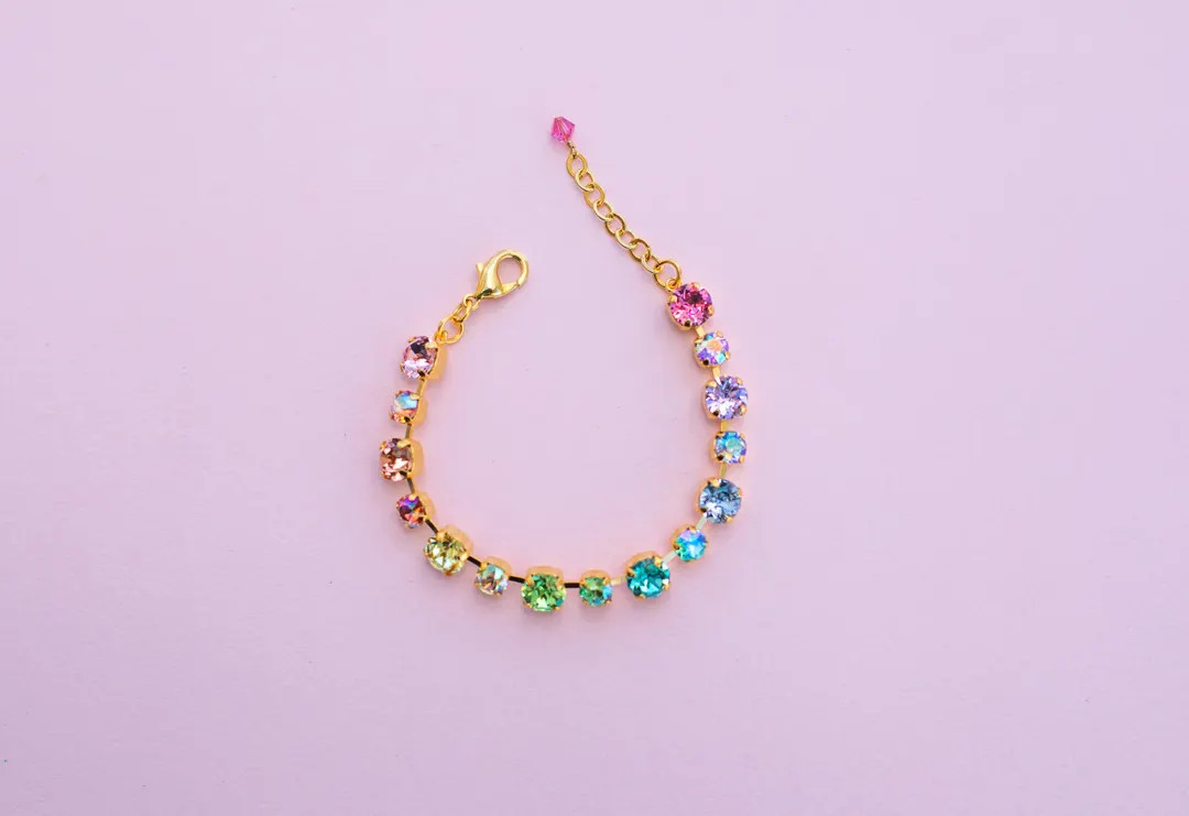 8/6mm Spring Rainbow Bracelet - Choose Setting Color - Etsy Dominican Republic | Etsy (US)