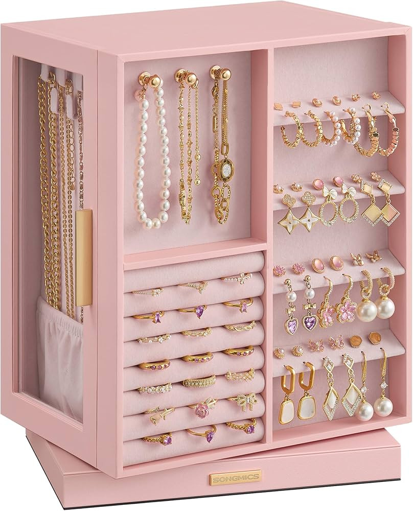 SONGMICS GISELLA Collection - Jewellery Box Organiser 360\u00b0 Rotating, Vertical Jewellery Disp... | Amazon (UK)