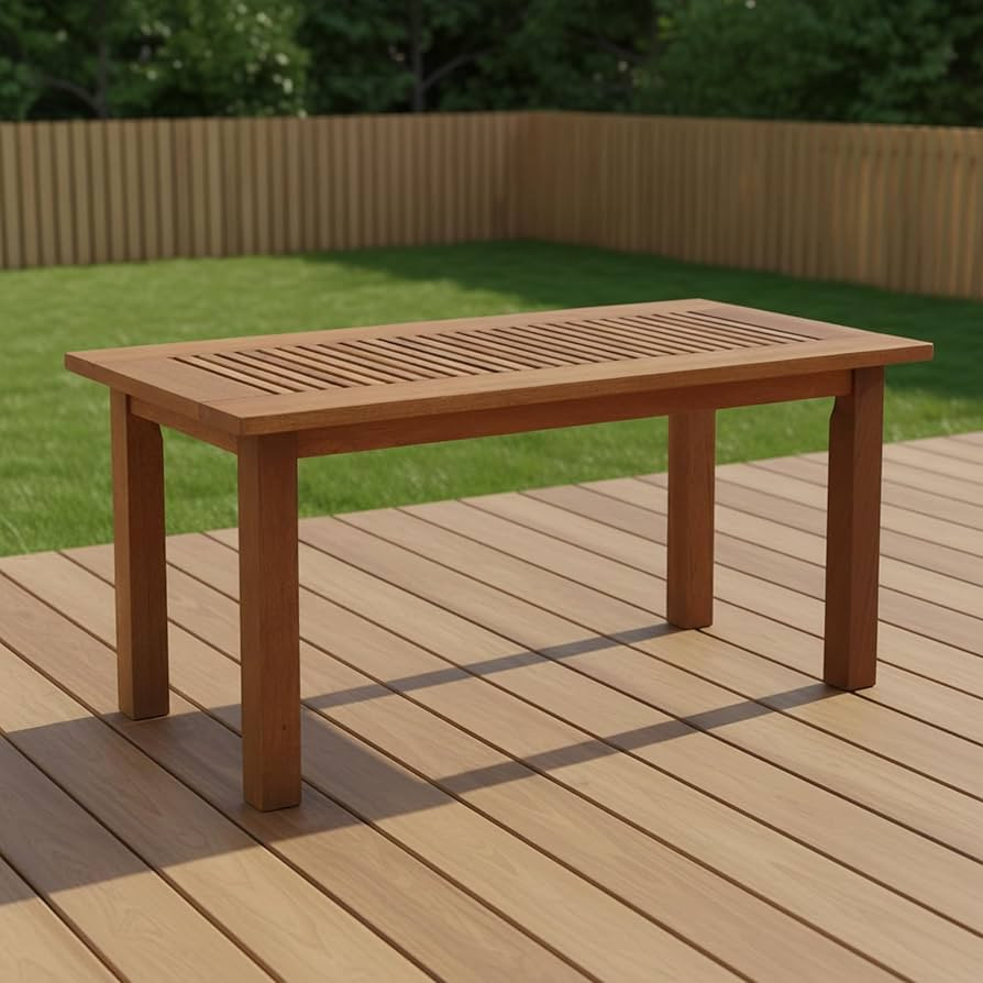 Furinno TIOMAN Patio Table, Outdoor Side Table, Coffee Table in Teak Oil, for Patio, Garden, Porc... | Amazon (US)