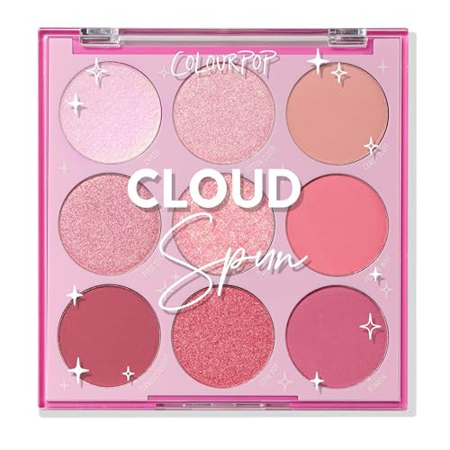 ColourPop Eyeshadow Palette - Eye Makeup Palette with Matte, Metallic, Matte Sparkle & Glitter Finishes - High-Pigment Eye Makeup with a Long-Wearing Formula - Cloud Spun (0.3 oz) | Amazon (US)