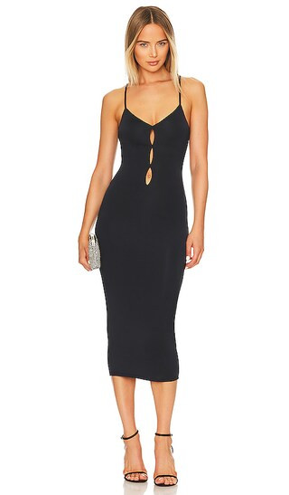 Maddy Midi Dress in Black | Revolve Clothing (Global)