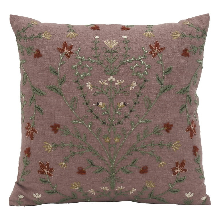 BHG 20"x20" Violet Florence Floral Throw Pillow(1 Count) | Walmart (US)