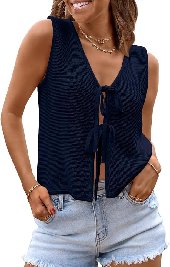LILLUSORY Womens Summer Tops Beach Vacation Spring Outfits Cute Y2K Trendy Sweater Vest 2026 Tank... | Amazon (US)