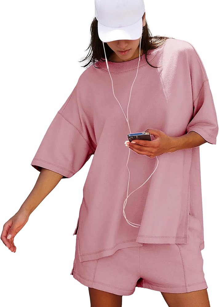 Women Lounge Sets Short Sleeve Cute Tops Shorts Plus Size 2 Piece Outfits Summer Maternity Pj Set... | Amazon (US)