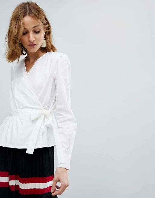 Vero Moda Wrap Shirt With Bubble Shoulder | ASOS US