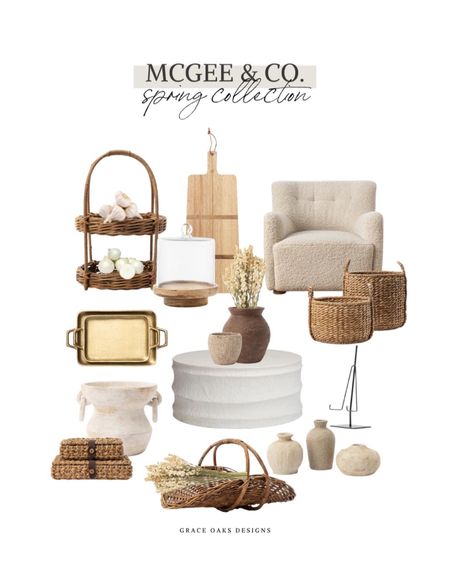 McGee & Co. spring collection 

Home decor. Neutral modern home decor. Transitional decor. Kitchen decor. Living room. Boucle chair. Accent chair.  Concrete coffee table. Coffee table. Round coffee table. Brass tray. Coffee table decor. Console table decor. Bread board. Charcuterie board. Woven boxes. Shelf decor. Vase. Baskets. Wicker tray. Woven tray. Tiered tray. Baskets. Trays  

#LTKhome #LTKFind #LTKunder100