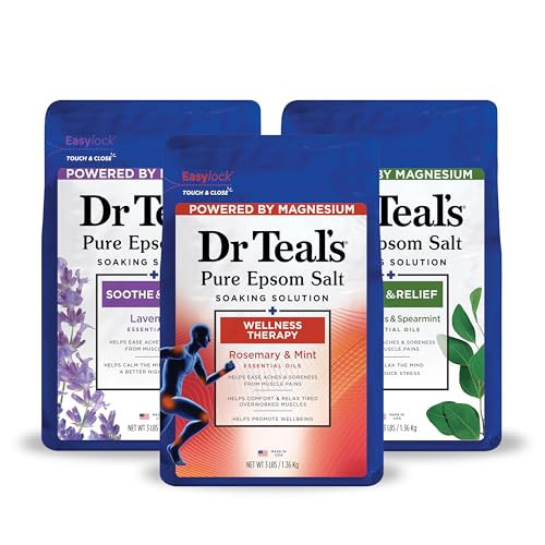 Dr Teal's Pure Epsom Salt, Lavender, Eucalyptus & Wellness Trio Bundle, 3 lbs (Pack of 3) | Amazon (US)