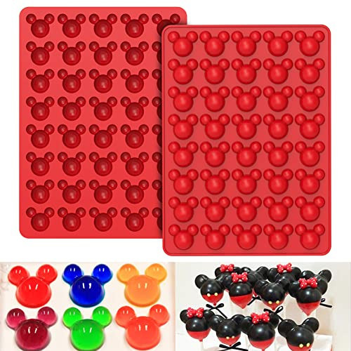 AIERSA 2pcs Mouse Candy Gummy Molds Silicone, 40 Cavity Cadny Molds for DIY Mouse Head Candies, Jello, Chocolate, Red | Amazon (US)