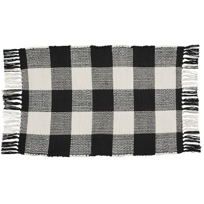 Park Designs Buffalo Check Rag Rug - Black & Cream | Target