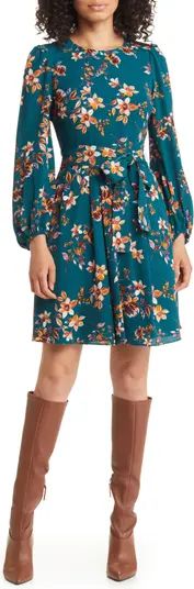 Floral Long Sleeve Fit & Flare Dress | Nordstrom