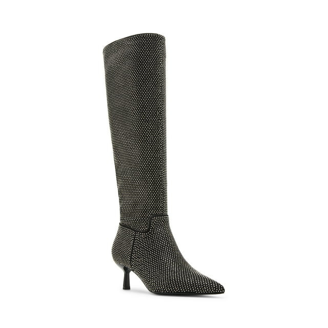 Madden Girl Women's Dicee Kitten Heel Knee High Boots (Wide Calf Available) | Walmart (US)
