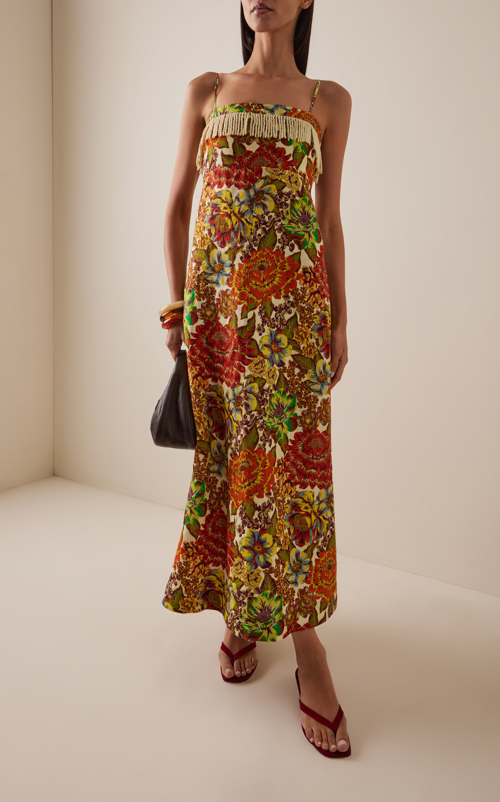 Lana Fringed Floral Linen Day Dress | Moda Operandi (Global)