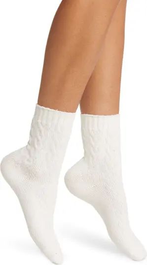 Nordstrom Plush Cable Knit Ankle Socks | Nordstrom | Nordstrom