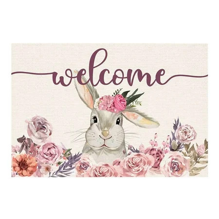 Qocolhg Carrots Bunny Happy Easter Kitchen Mats,Spring Home Decor Kitchen Rugs for Floor,Easter Doormat Spring Welcome Mat,Easter Bathroom Rugs Front Door Mat Indoor Outdoor Entrance Decor Clearance | Walmart (US)