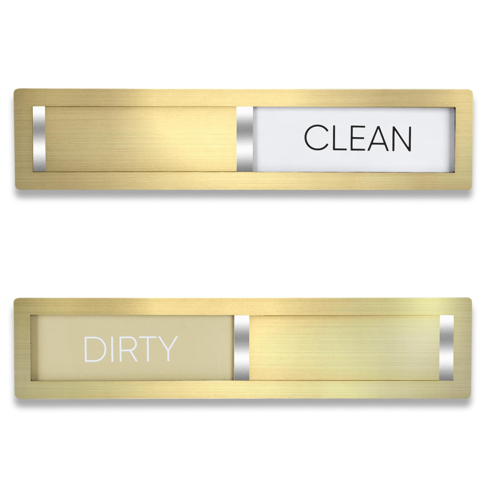 Dishwasher Magnet Clean Dirty Sign,Premium Stainless Steel Grade 304,Intentionally Subtle Matte Font Design,Strong Magnet,Extra Adhesive Tapes, Fit for All DishWashers (Golden-03) | Amazon (US)