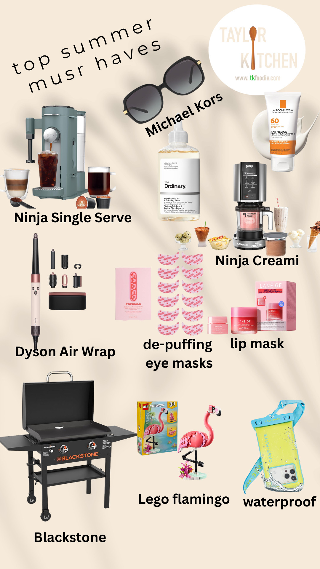 Some of the top summer must haves are here on my LTK.
Stay cool with a Ninja Creami, or look cool with Michael Kors shades 😎
Get some de-puffing eye masks to wear while you work on your pink Lego flamingo 🦩 build as hubby mans the Blackstone 😉

#LTKSeasonal #LTKHome #LTKBeauty