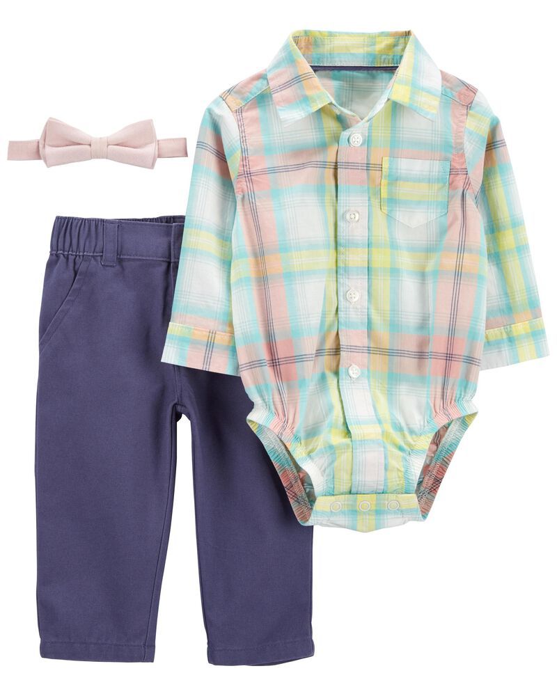 Baby 3-Piece Plaid Dress Me Up Set | Carter's