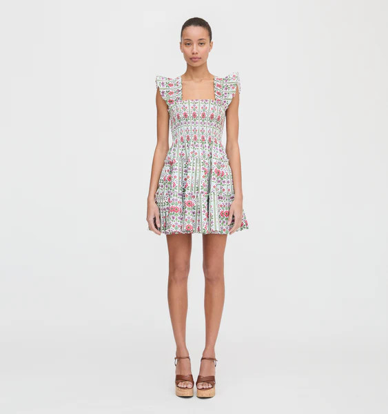 Green Floral Block Stripe | Hill House Home US