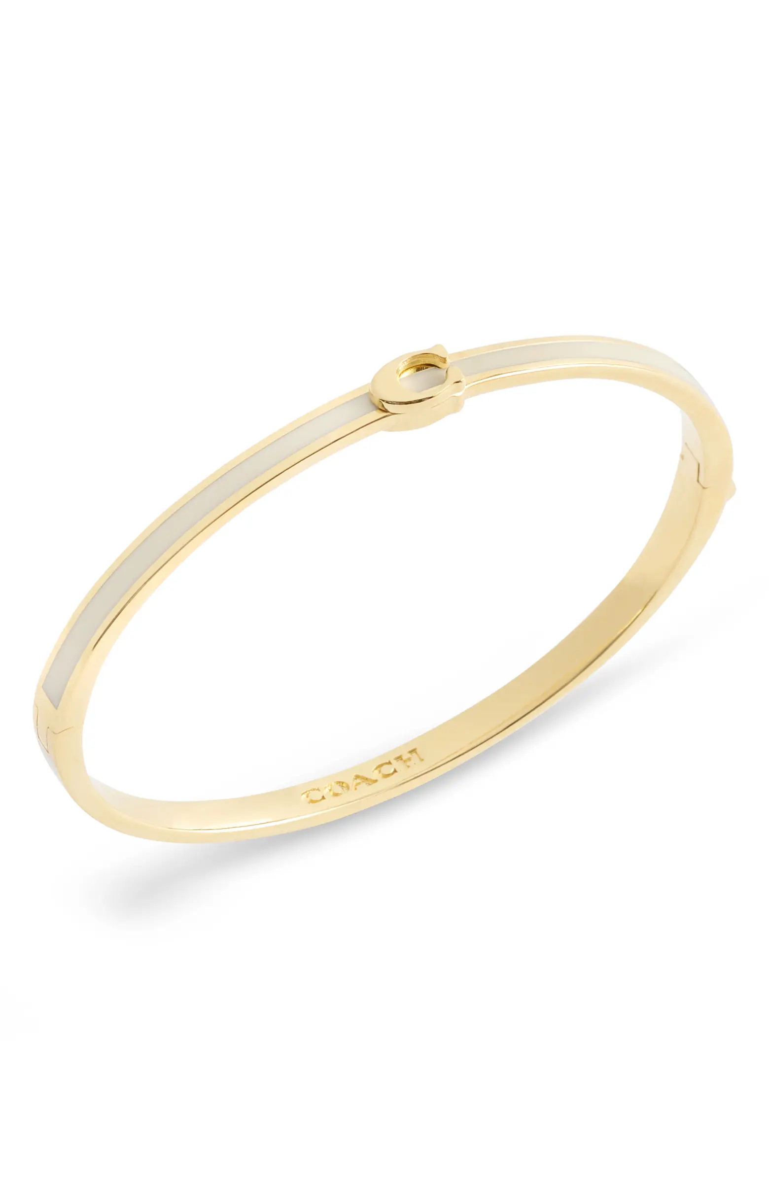 COACH Sculpted C Enamel Boxed Hinge Bangle | Nordstrom | Nordstrom