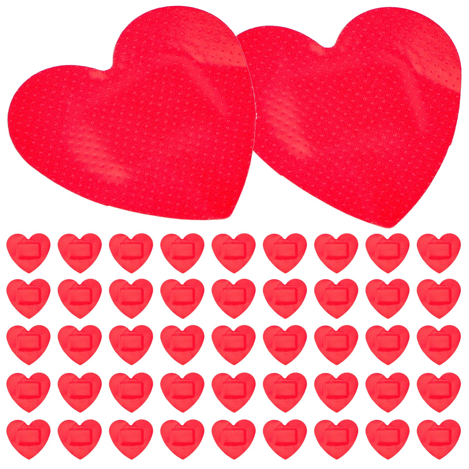 VOSAREA 50pcs Adhesive Bandages Heart- Shaped Breathable Patches Bandages (Red) | Amazon (US)