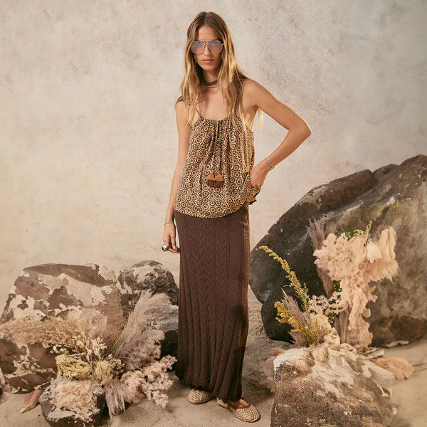 Lou Lou Knit Midi Skirt | Spell Designs (USA) Inc