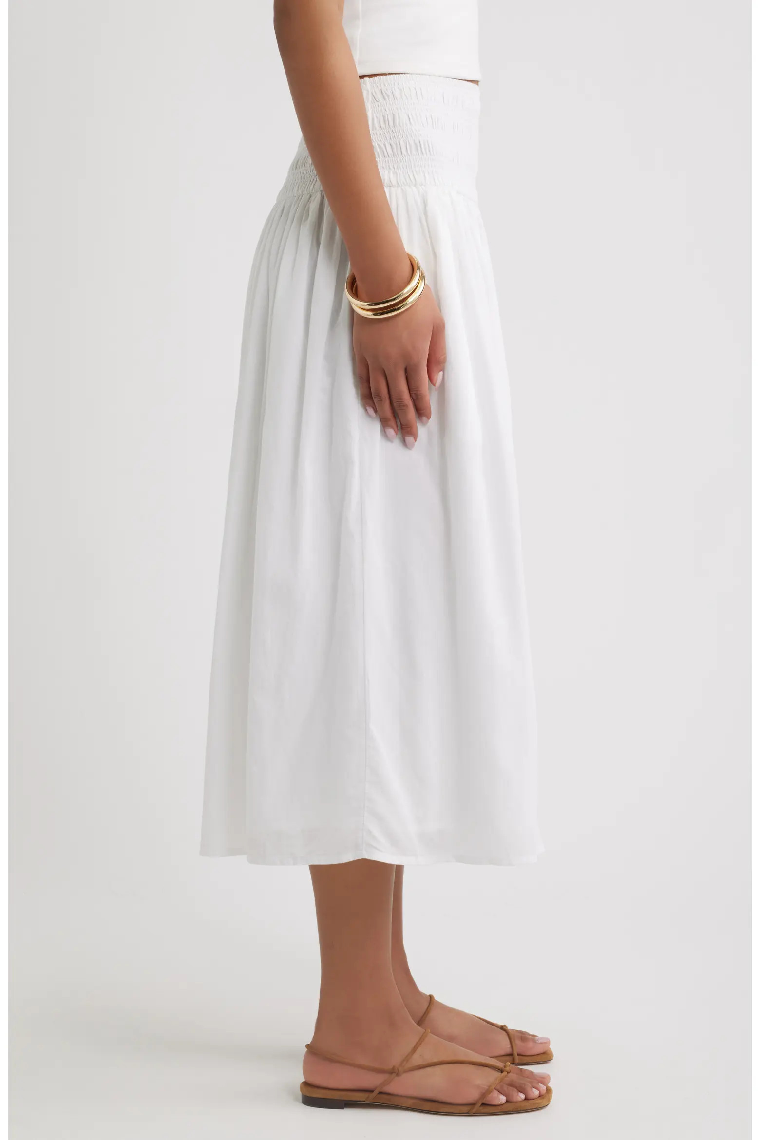 Smock Waist Midi Skirt (Women) | Nordstrom | Nordstrom