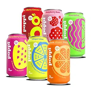 POPPI Sparkling Prebiotic Soda w/ Gut Health & Immunity Benefits, Beverages w/ Apple Cider Vinega... | Amazon (US)