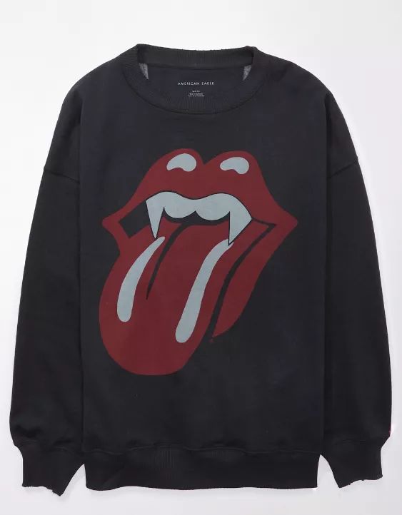 AE Oversized Halloween Rolling Stones Graphic Sweatshirt | American Eagle Outfitters (US & CA)