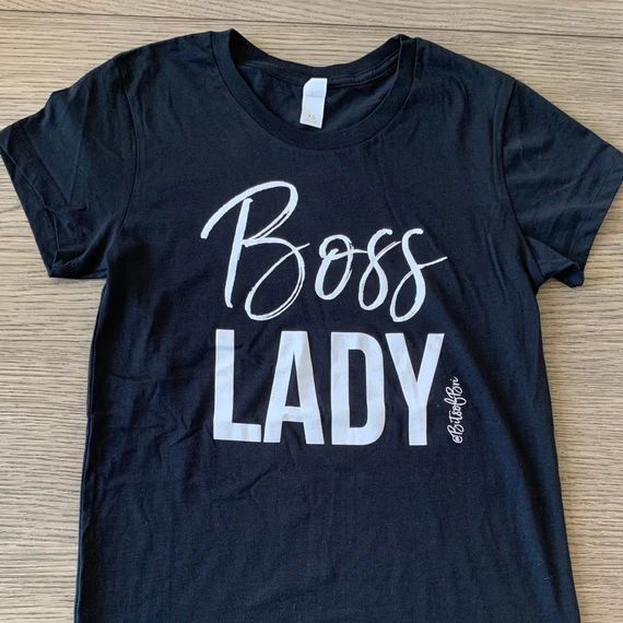 JANUARY PREORDER! Boss LADY Tee | BitsofBri by Brianna K YouTube Merch | Black and white t-shirt | Etsy (US)