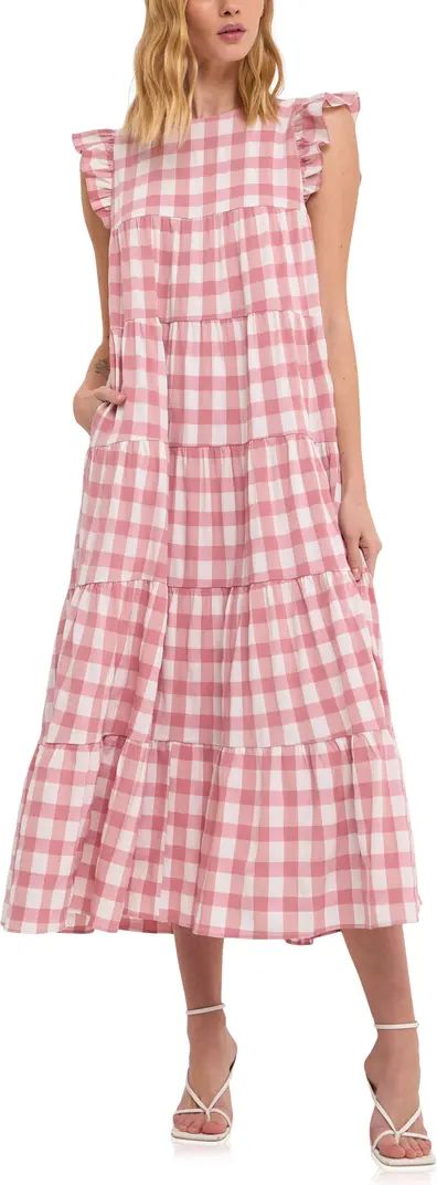 Gingham Tiered Maxi DressENGLISH FACTORY | Nordstrom