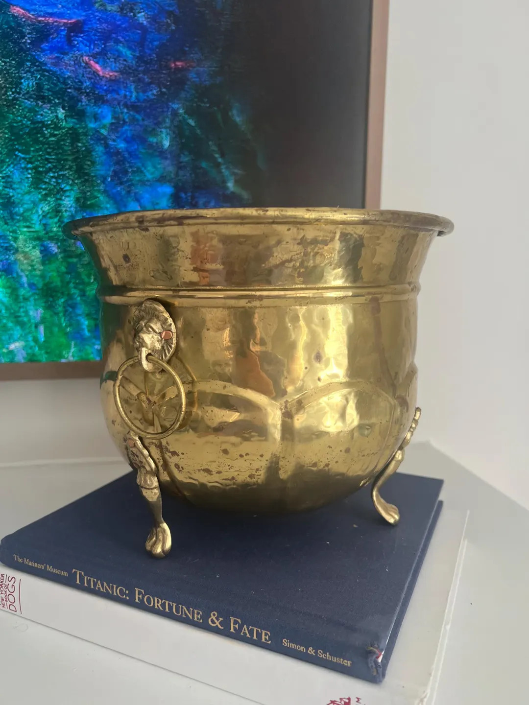 Large Vintage Solid Brass Planter/ Cachepot - Etsy | Etsy (US)