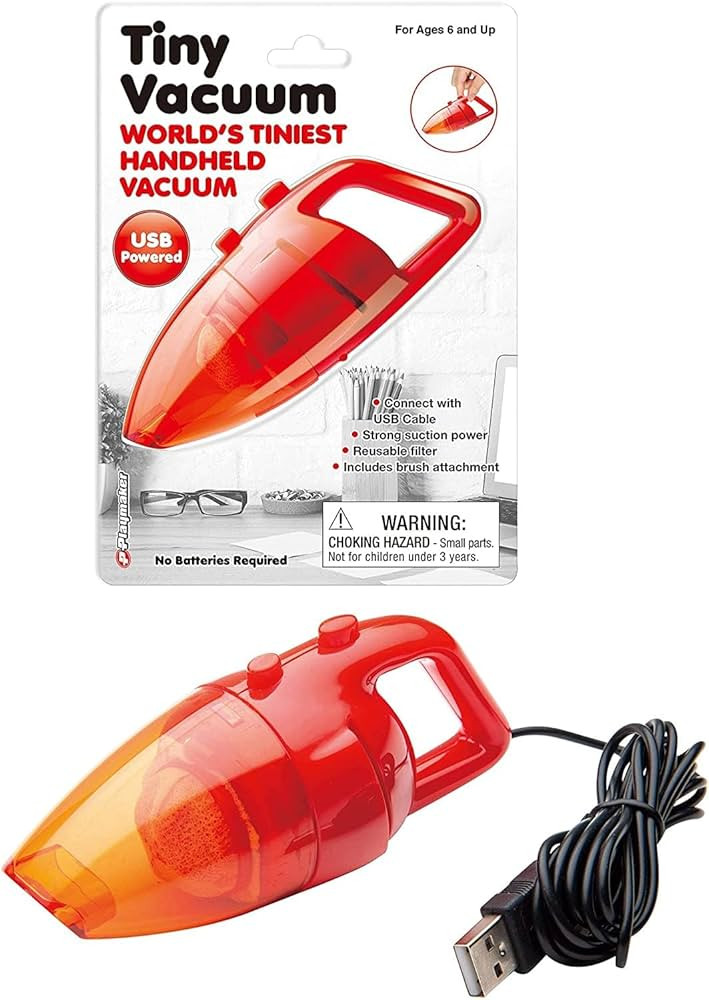 Playmaker Toys World's Tiniest Vacuum, USB Powered, Strong Suction, Brush Attachment, 3.7V, for H... | Amazon (US)