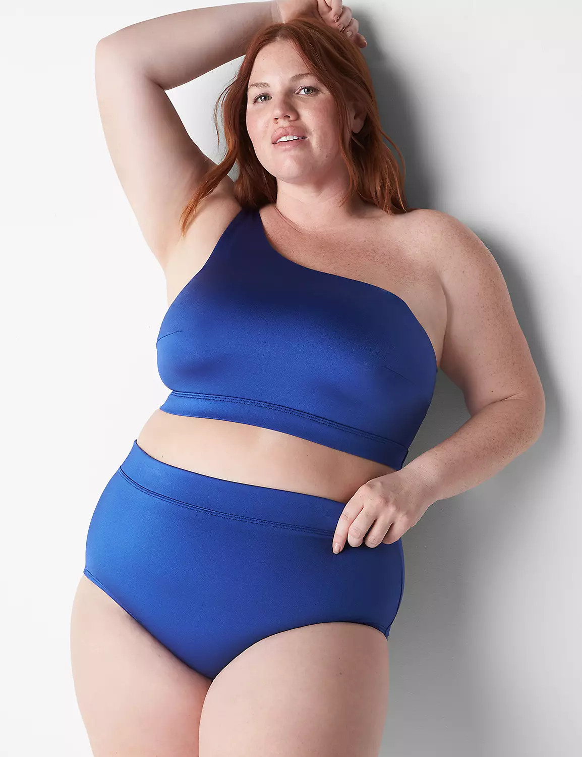 No-Wire Asymmetric Swim Bikini Top | LaneBryant | Lane Bryant (US)