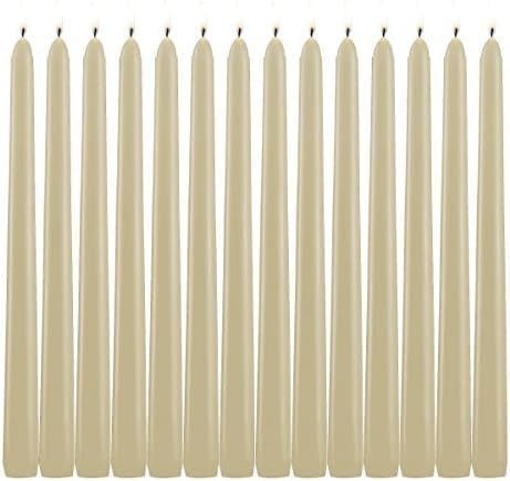 Light In The Dark Ivory Taper Candles - Set of 14 Dripless Candles - 10 inch Tall, 3/4 inch Thick... | Amazon (US)