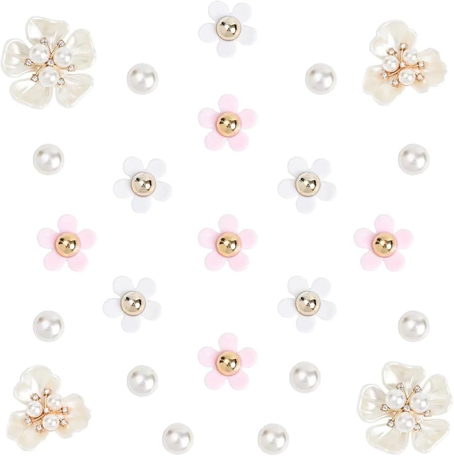 Flower Charms for Croc,Bling Daisy Shoe Charms with Cute Flower, Pearl Charms.Jewelry Diamond Sho... | Amazon (US)
