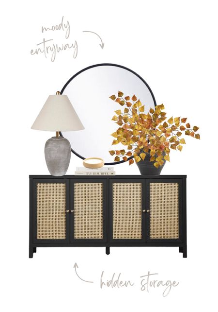 Looking for an entryway refresh?! This cabinet is gorgeous and affordable! Loving these decor items and Fall stems!

Entryway, entryway design, entryway cabinet, home decor, decor items, fall stems, entryway ideas, wall decor, lamps, cabinets, cane cabinets, hidden storage, storage cabinets, design boards, mood board

#LTKhome #LTKSeasonal #LTKstyletip