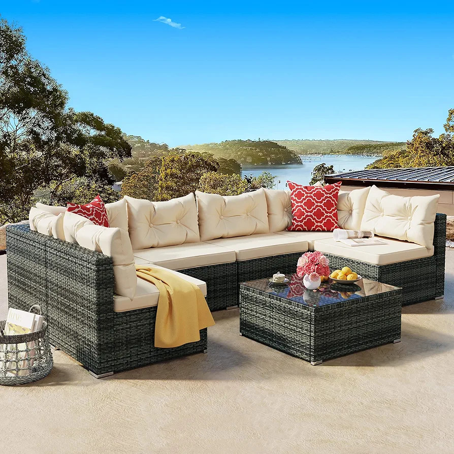 YITAHOME 8 Pieces Patio Furniture Set with Cover, All-Weather Rattan Patio Conversation Set,Outdo... | Amazon (US)