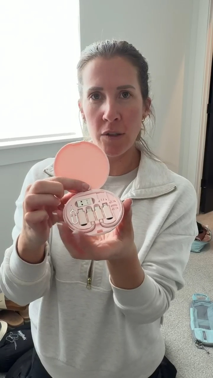 My FAVORITE travel adapter kit - all-in-one solution! 🔌✨ USB-C to USB-C cable + 3 adapters (USB-A, Micro-USB, iOS)! Converts any cable combo I need. 60W fast charging, data transfer, SIM card storage, phone holder! Compact 3.2" box fits in purse! Never travel without! Shop my USB adapter kit below! 

#LTKmomlife #LTKTravel #LTKSaleAlert