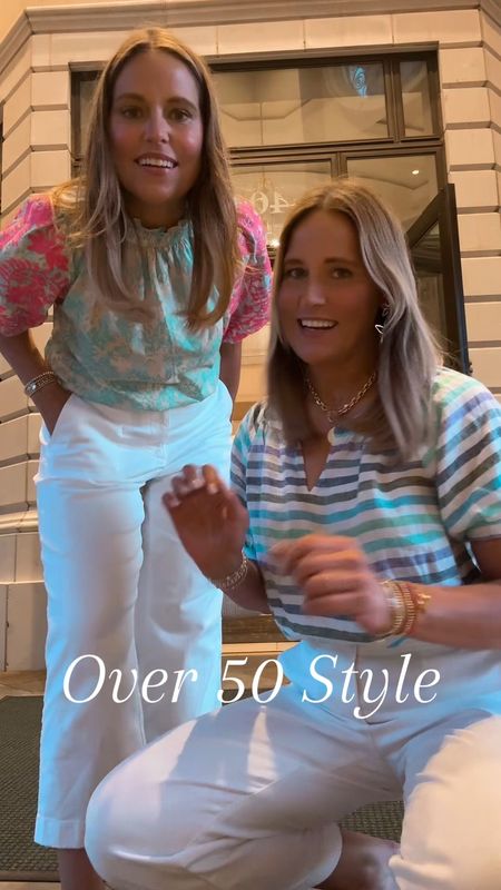 Dinner OOTD! These pants are the BEST white jeans around! They are crisp and flattering with the perfect amount of stretch and structure to hide our little lumps and bumps. As you know, white pants of any kind can be tricky, but these are effortless. Wearing size 10.

#LTKMidsize #LTKOver40 #LTKVideo