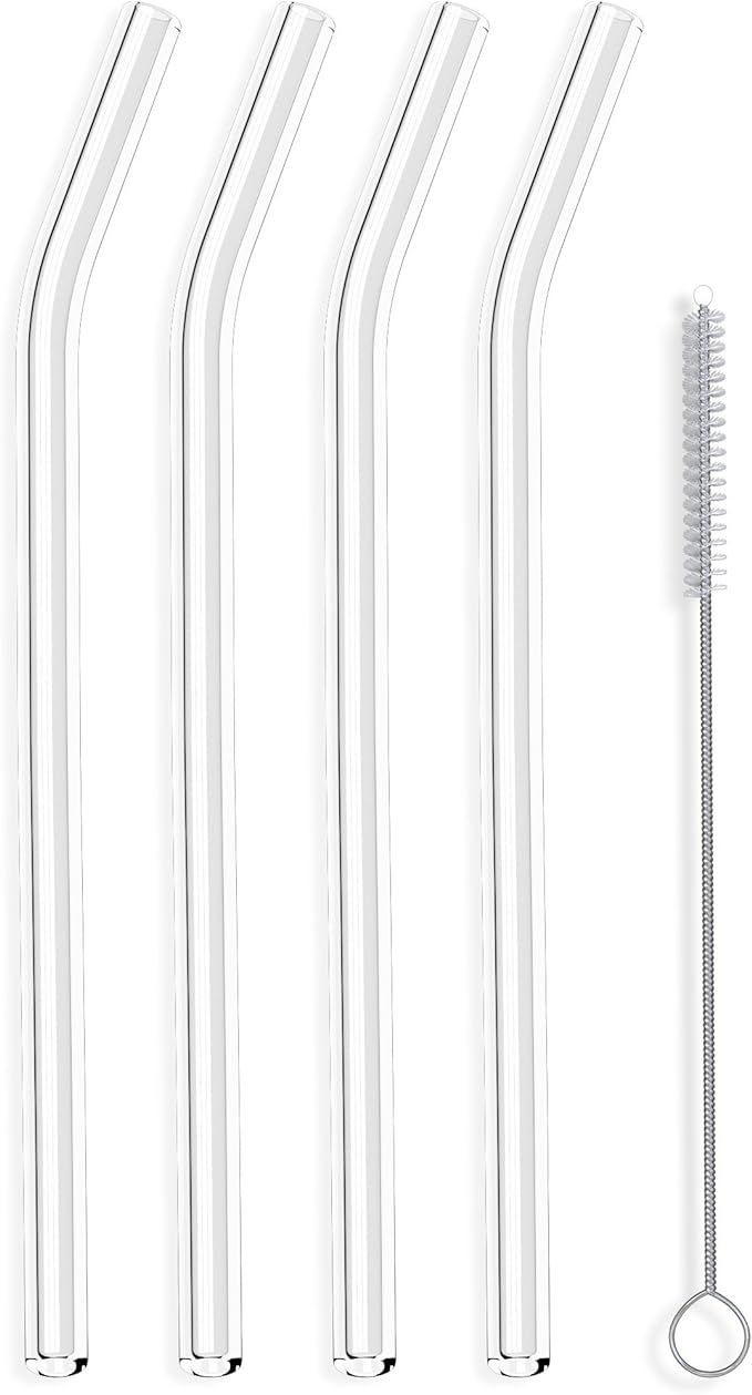 Hummingbird Glass Straws Clear Bent 9" x 9.5 mm Made With Pride In The USA - Perfect Reusable Str... | Amazon (US)