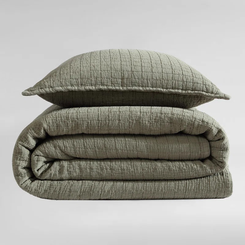 Calvin Klein Essential Garment Washed Solid Reversible Cotton Coverlet & Reviews - Wayfair Canada | Wayfair North America