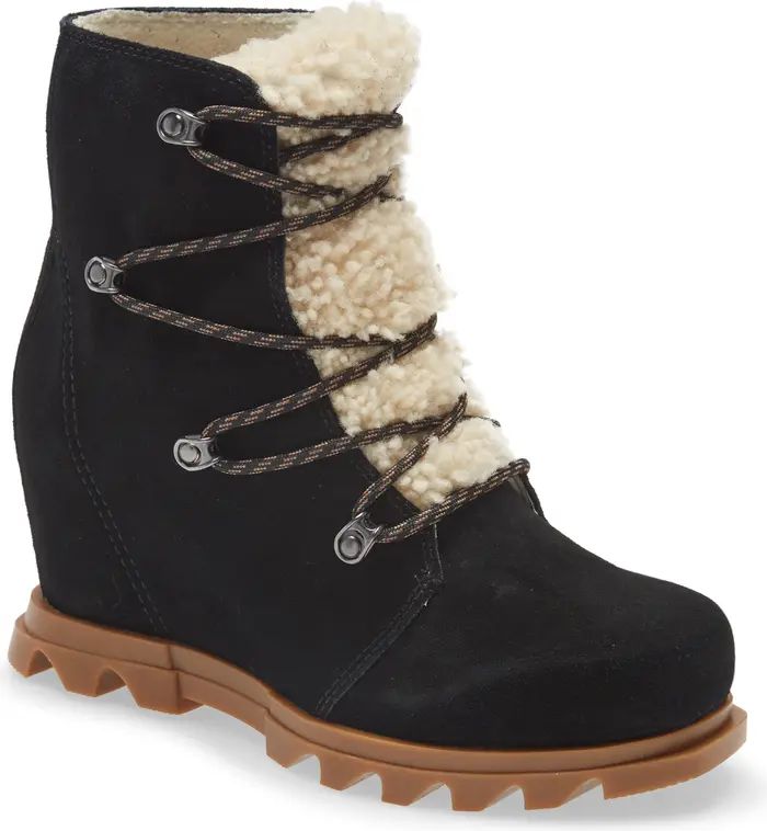 Joan of Arctic III Genuine Shearling Trim Waterproof Wedge Boot | Nordstrom