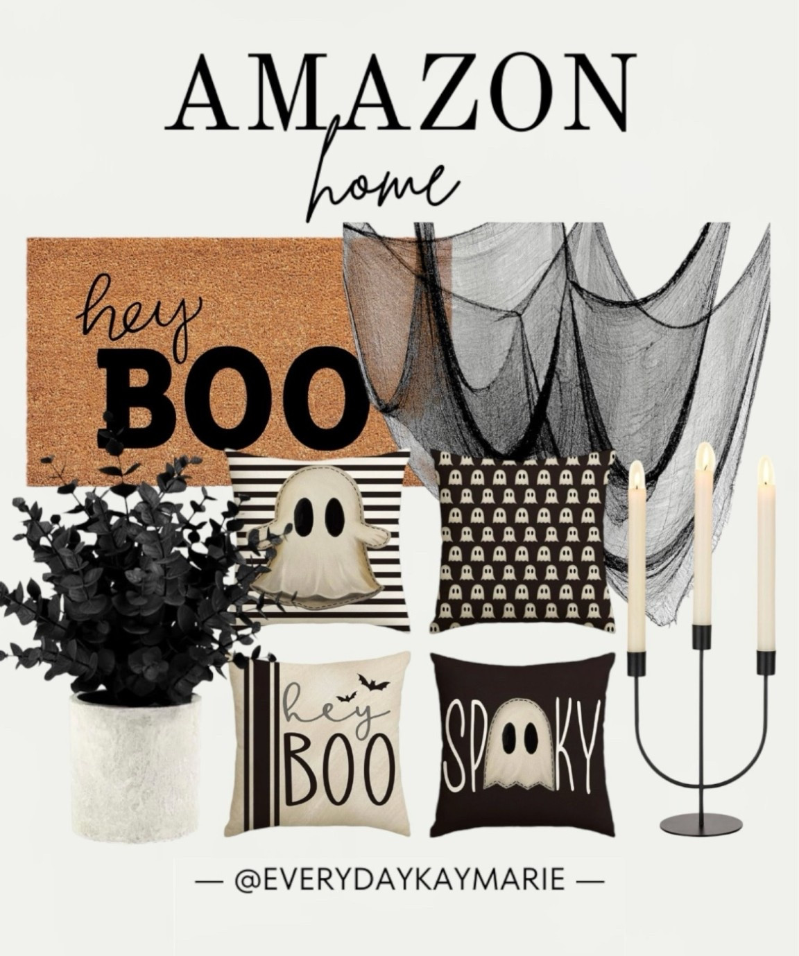 Amazon Halloween finds 💀🖤

Halloween doormat, Halloween decor, black floral plant, ghost, throw pillows, candlestick holder, modern home decor 



#LTKHalloween #LTKHome #LTKSeasonal