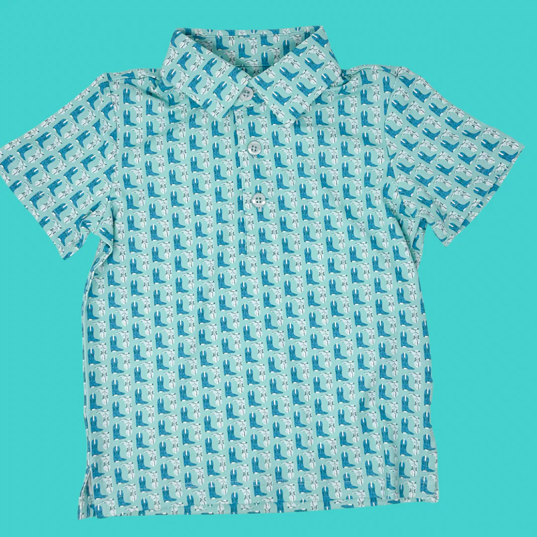 Green Boots Polo | Poppy Kids Co