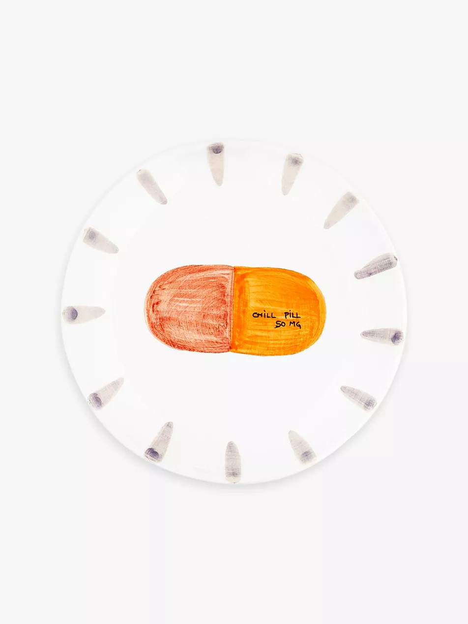 Chill Pill ceramic dessert plate 15cm | Selfridges