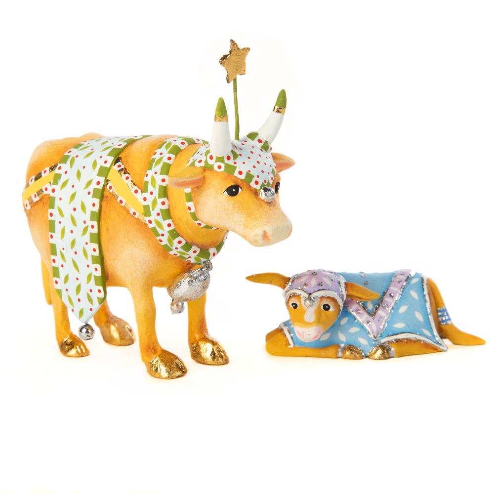 Patience Brewster Nativity Cow & Calf Mini Figures | MacKenzie-Childs