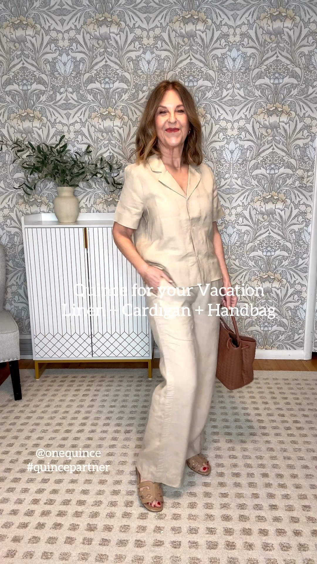 Quince linen top and wide-leg pants. Wear them as a set or mix them with other pieces. Versatile, fits tts, and comfortable. Available in various colors. 
I’m 5’2 and wear an Xs in both, 28 inseam.

#quincepartner
@Quince 


#LTKootd #LTKSeasonal #LTKOver40