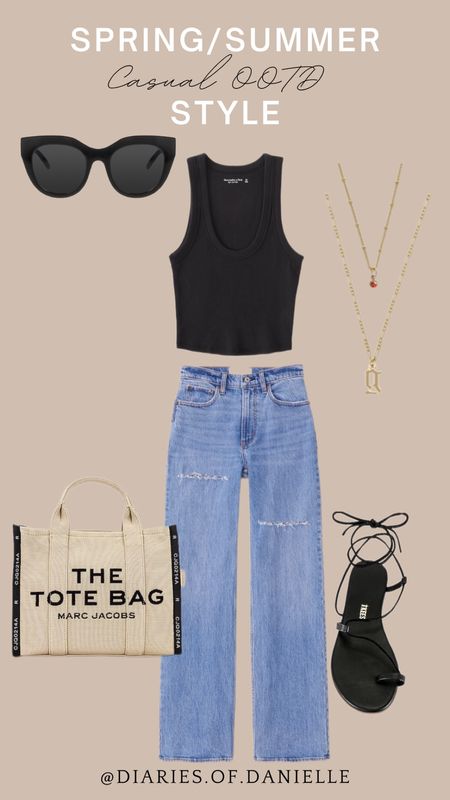 Everyday casual outfit for spring/summer 🌸

Women’s casual outfit, spring outfit, summer outfit, everyday outfit, basic tank, distressed denim, Abercrombie & Fitch, tote bag, Marc Jacob’s handbag, Tkees sandals, straps sandals, flat sandals, gold jewelry, Cuffed By Nano, personalized jewelry 

#LTKstyletip #LTKfindsunder100 #LTKSeasonal