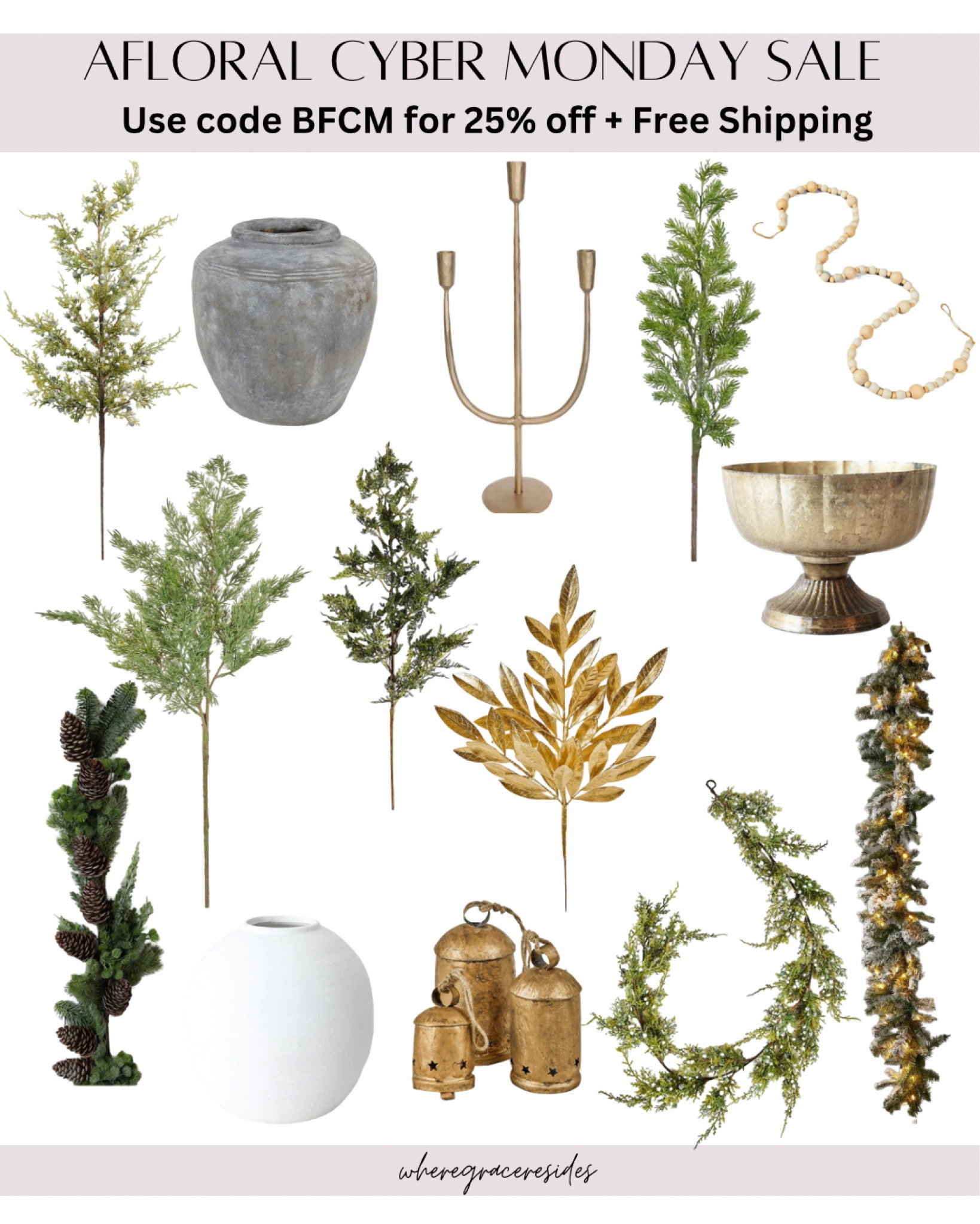 Use code BFCM for 25% off your $100+ order and get free shipping at Afloral! 

Home decor, Christmas decor, Christmas garland, Christmas stem, vase, bells, candlestick holderr

#LTKCyberWeek #LTKhome #LTKsalealert