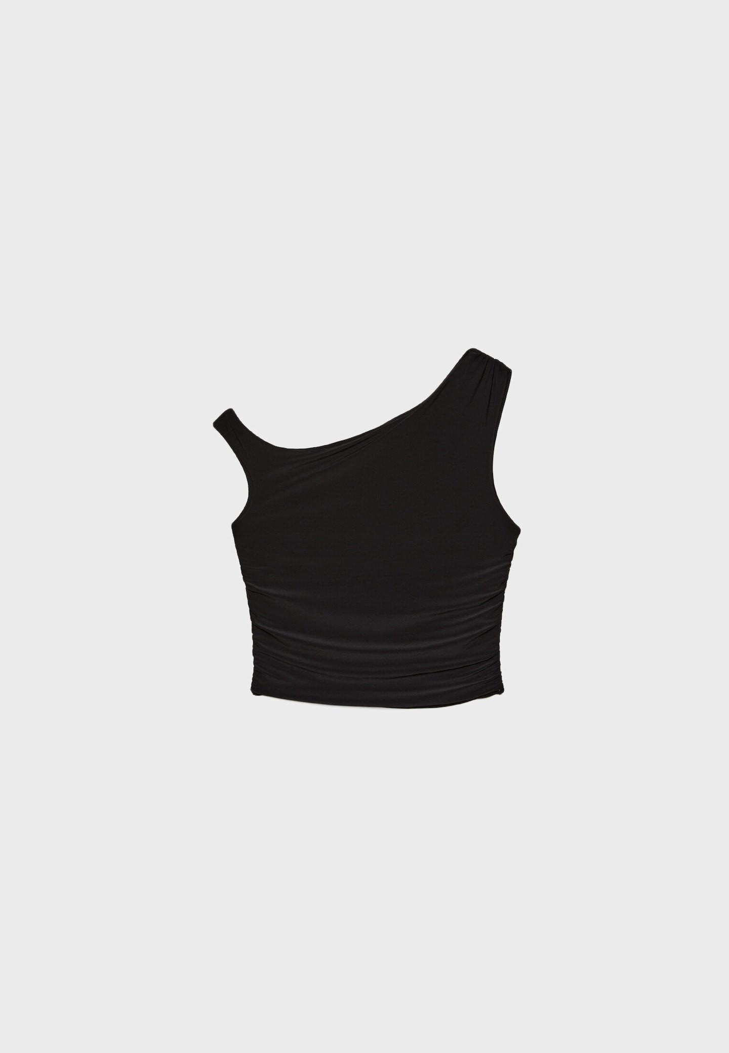 Asymmetric crop top with gathered detail | Stradivarius (UK)